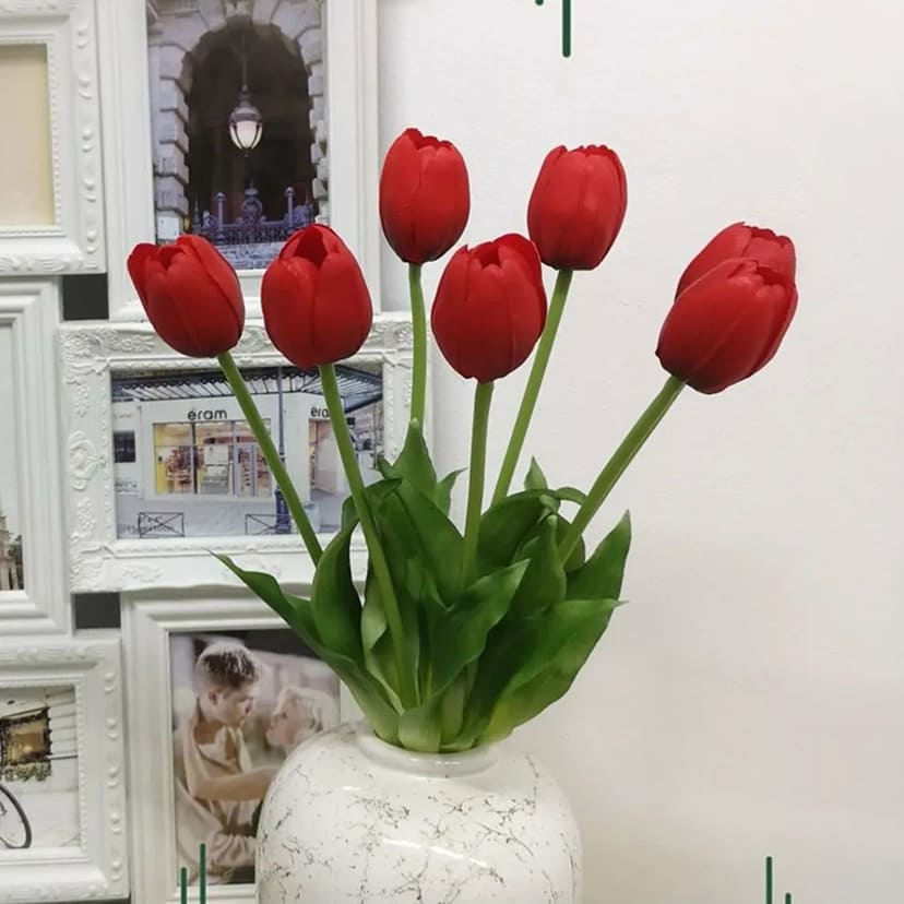 Искусственные цветы во Владимире | Цветы искусственные «Тюльпаны», красные, букет