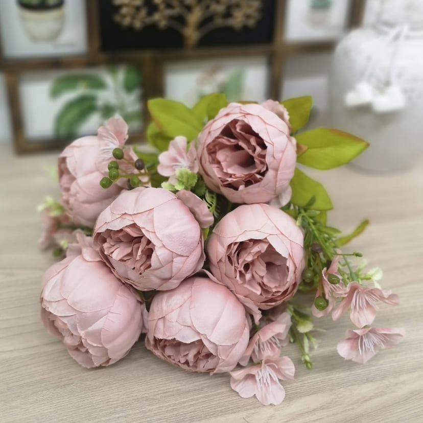 Искусственные цветы во Владимире | Цветы искусственные «Пионы», розовый, винтаж, букет