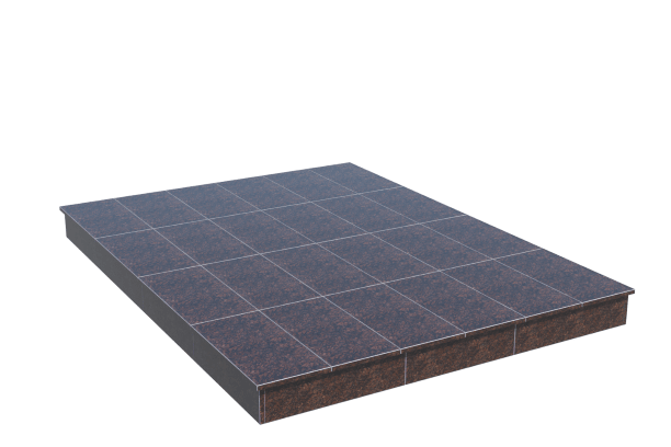 Площадки на могилу во&nbsp;Владимире | Площадка с вертикальной (15 см) облицовкой Дымовским гранитом