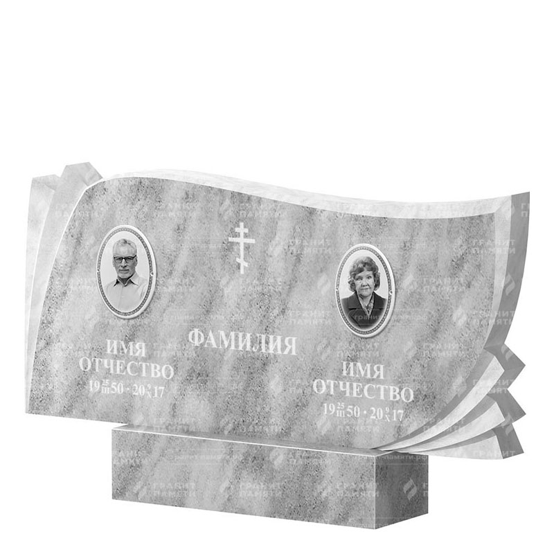 Памятники из мрамора во&nbsp;Владимире | Двойной мраморный памятник ФМ-265