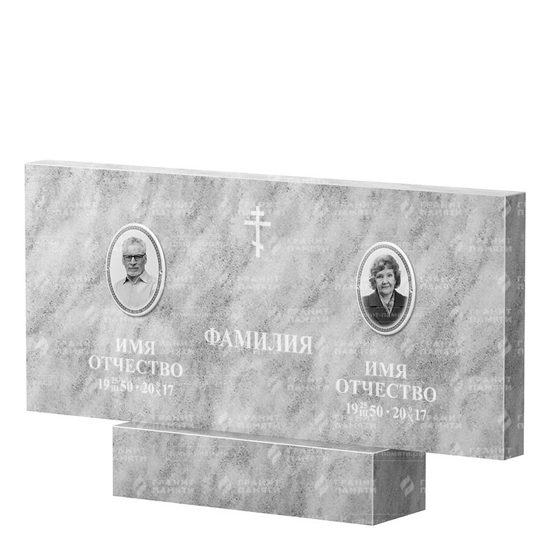 Памятники из мрамора во&nbsp;Владимире | Двойной мраморный памятник, прямой