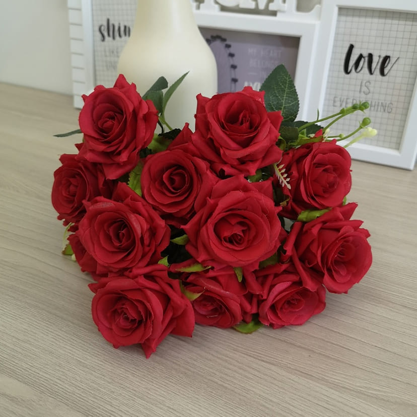 Искусственные цветы во Владимире | Цветы искусственные «Розы острые», красные, букет