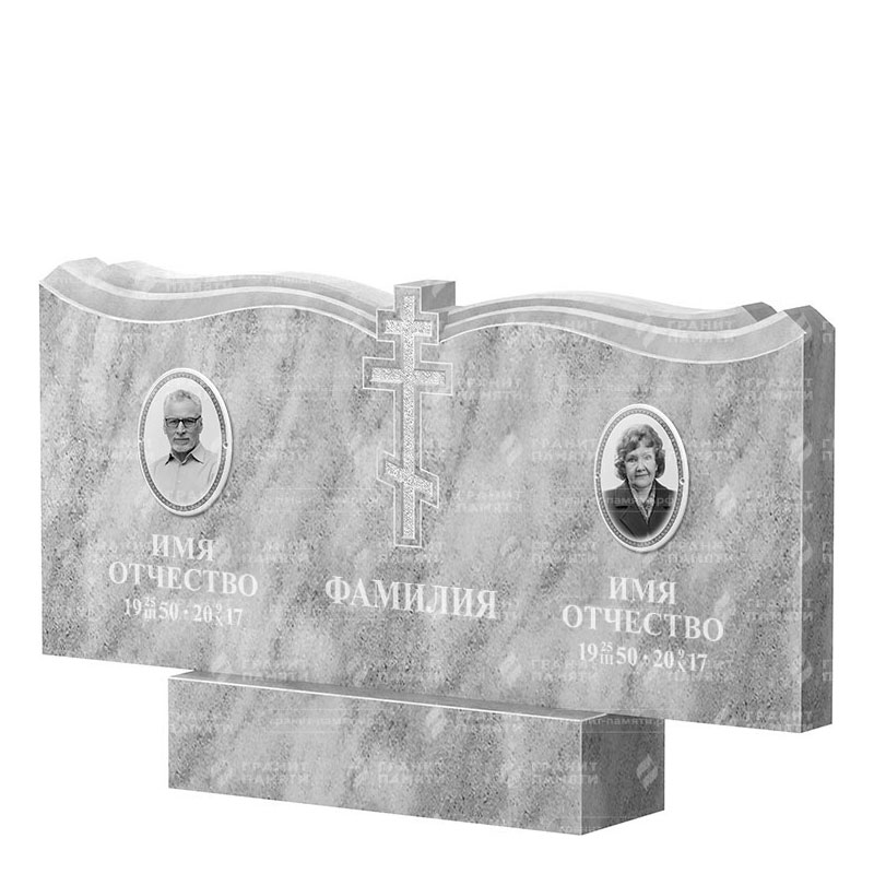 Памятники из мрамора во&nbsp;Владимире | Двойной мраморный памятник ФМ-262
