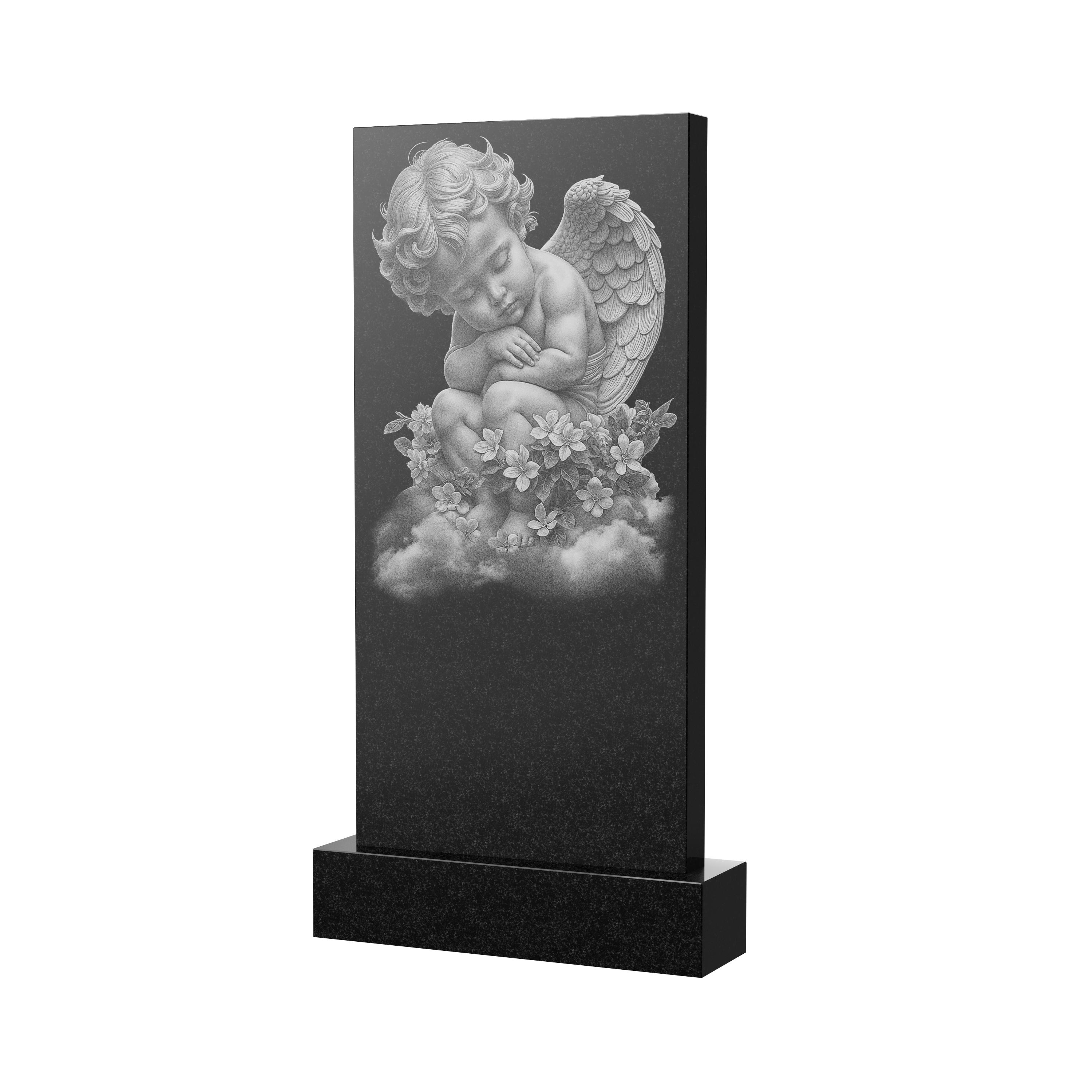 Оборотная сторона | Оформление оборотной стороны стелы с ангелочком, рисунок ОБ-045