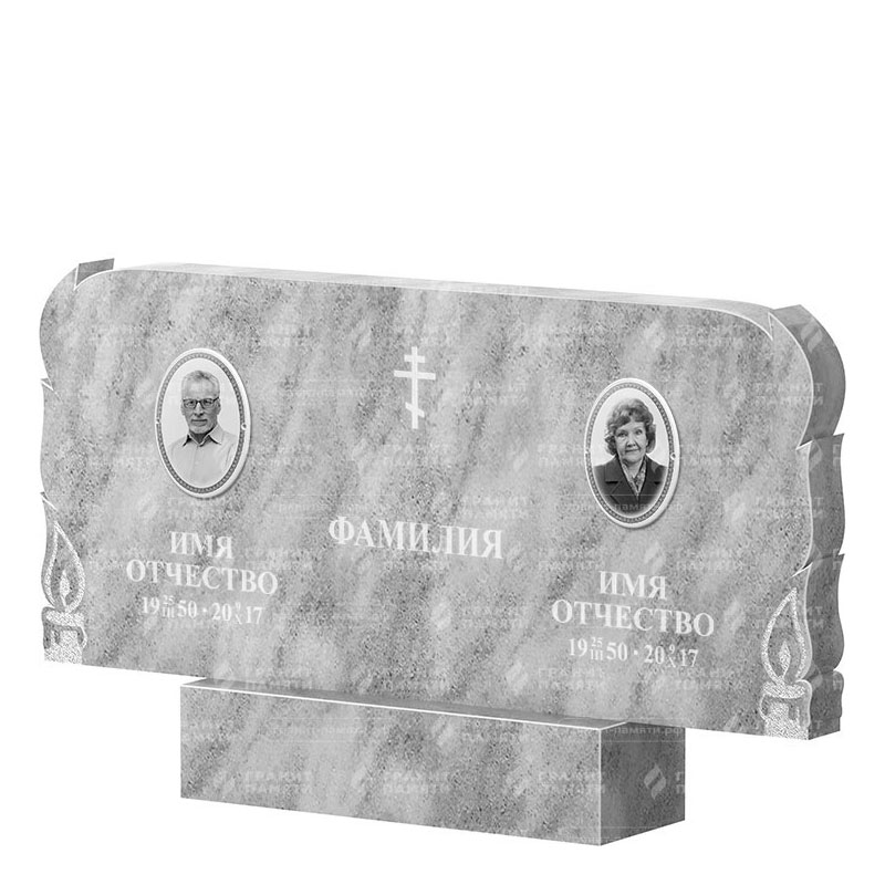 Памятники из мрамора во&nbsp;Владимире | Двойной мраморный памятник ФМ-133