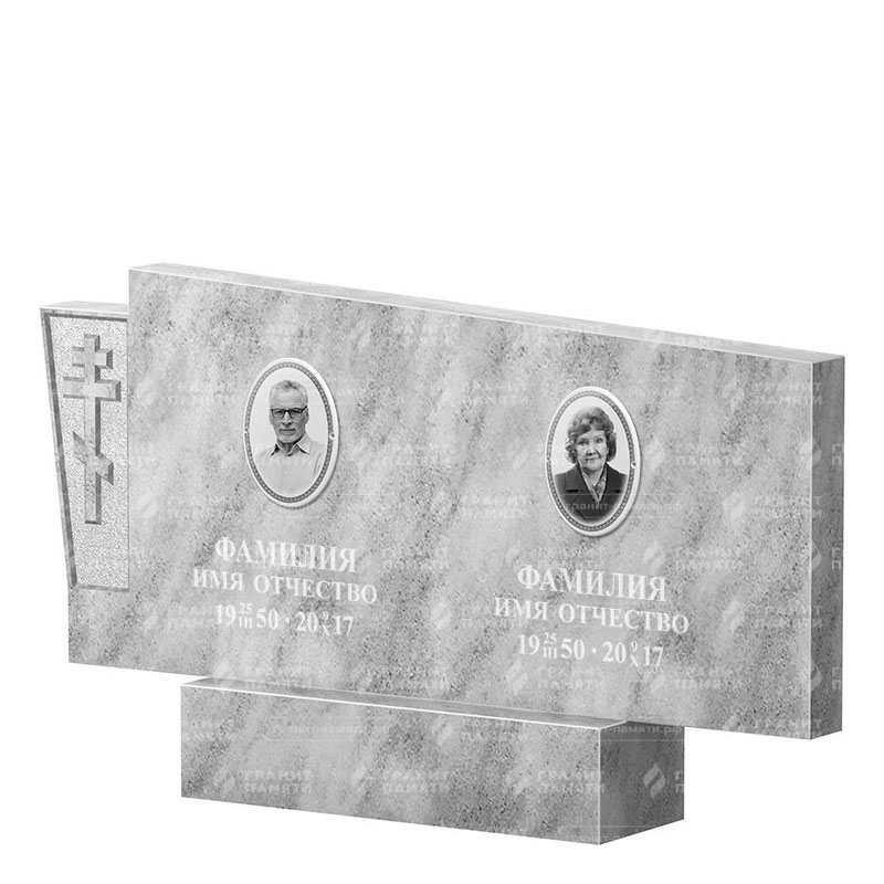 Памятники из мрамора во&nbsp;Владимире | Двойной мраморный памятник ФМ-137
