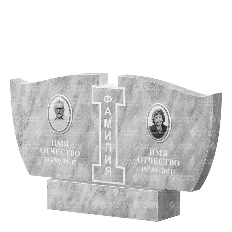 Памятники из мрамора во&nbsp;Владимире | Двойной мраморный памятник ФМ-138