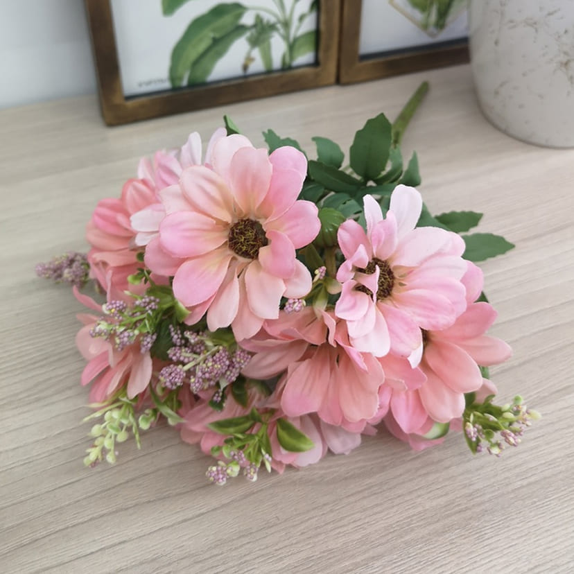 Искусственные цветы во Владимире | Цветы искусственные «Ромашки с бутонами», розовые, букет