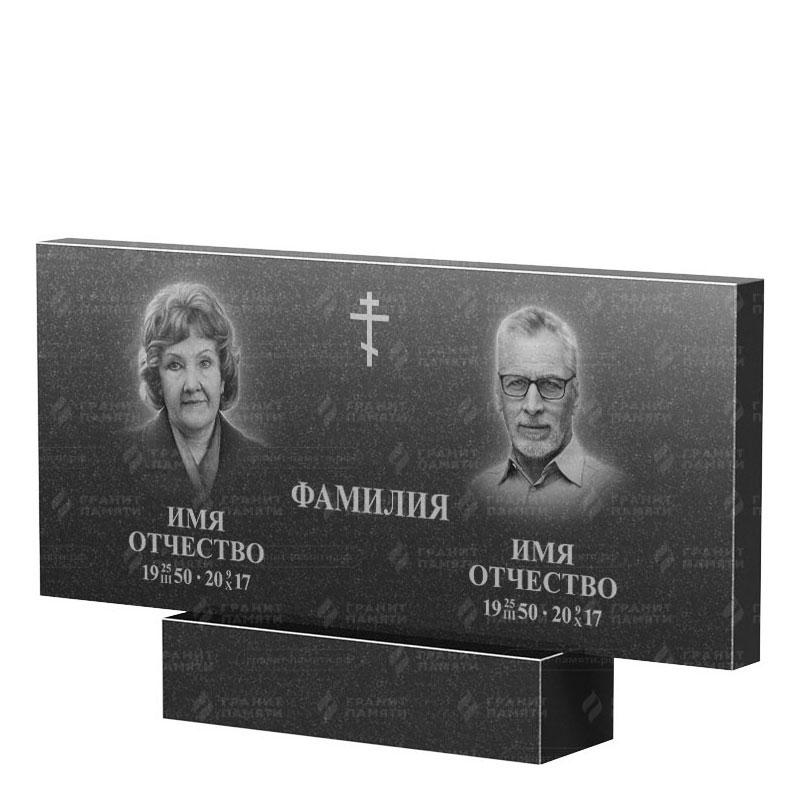 Памятники из гранита двойные во&nbsp;Владимире | Двойной гранитный памятник, прямой