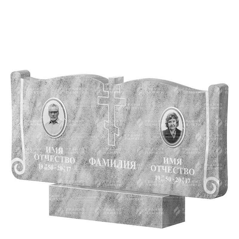 Памятники из мрамора во&nbsp;Владимире | Двойной мраморный памятник ФМ-263