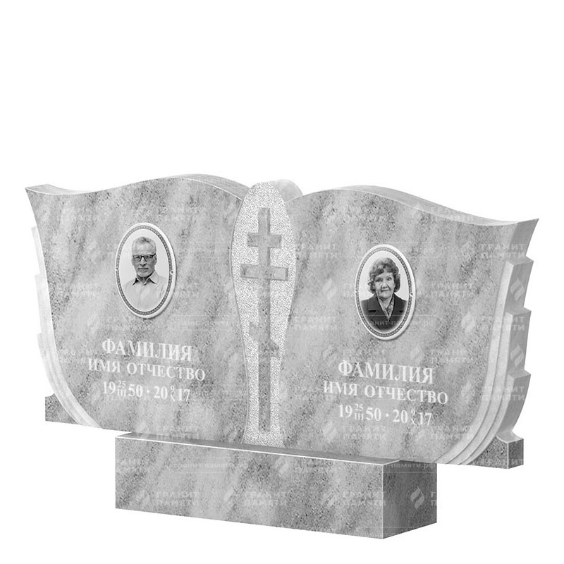 Памятники из мрамора во&nbsp;Владимире | Двойной мраморный памятник ФМ-136