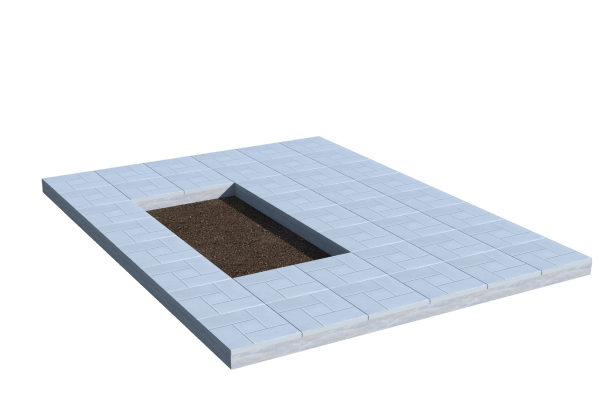 Площадки на могилу во&nbsp;Владимире | Площадка с тротуарной плиткой (под цветник)