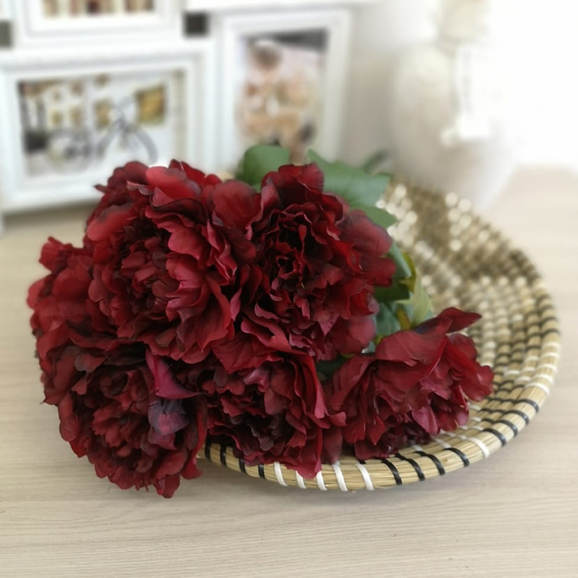 Искусственные цветы во Владимире | Цветы искусственные «Пионы», бордовые, букет