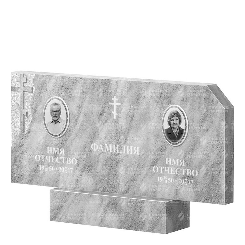 Памятники из мрамора во&nbsp;Владимире | Двойной мраморный памятник ФМ-134