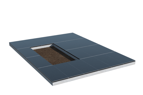 Площадки на могилу во&nbsp;Владимире | Площадка с облицовкой гранитом Габбро (под цветник)