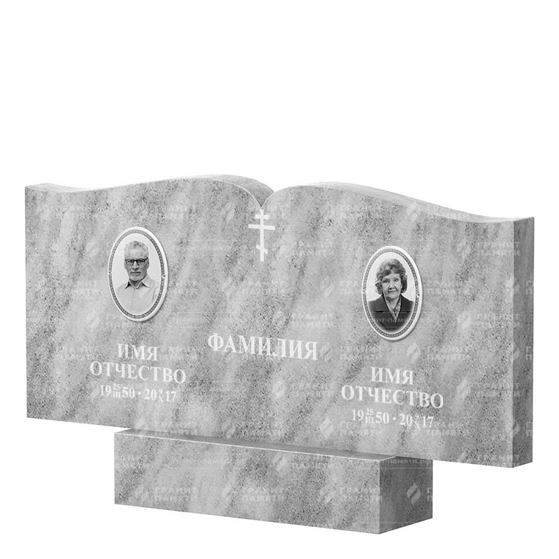 Памятники из мрамора во&nbsp;Владимире | Двойной мраморный памятник ФМ-259
