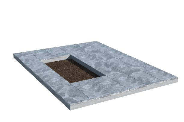 Площадки на могилу во&nbsp;Владимире | Площадка с мраморной облицовкой (под цветник)