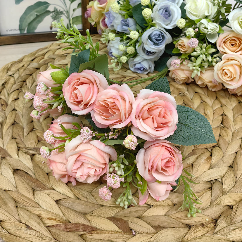 Искусственные цветы во Владимире | Цветы искусственные «Розы», нежно-розовые, букет