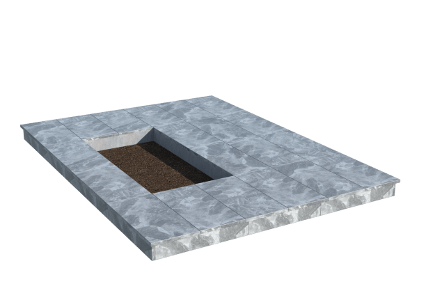 Площадки на могилу во&nbsp;Владимире | Площадка с вертикальной (10 см) мраморной облицовкой (под цветник)