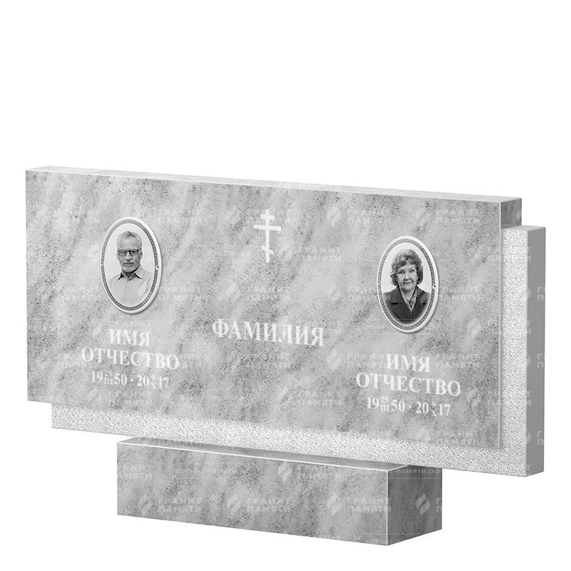 Памятники из мрамора во&nbsp;Владимире | Двойной мраморный памятник ФМ-132