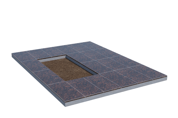 Площадки на могилу во&nbsp;Владимире | Площадка с облицовкой Дымовским гранитом (под цветник)