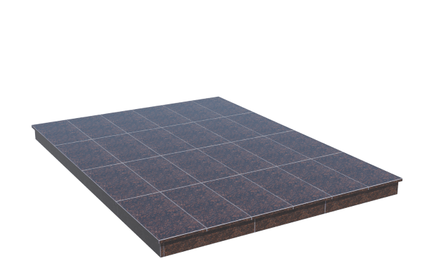 Площадки на могилу во&nbsp;Владимире | Площадка с вертикальной (10 см) облицовкой Дымовским гранитом